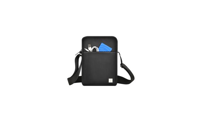 WiWU Hali Sling Bag – Waterproof Messenger Bag for Men, 1680D Polyester + PU Leather, Adjustable Shoulder Strap